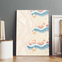 Beige Hawaii Lei Seashells Starfish Canvas Wall Art Sandy Sylized LT01 - Polynesian Pride