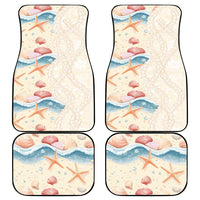 Beige Hawaii Lei Seashells Starfish Car Mats Sandy Sylized - Polynesian Pride