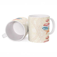 Beige Hawaii Lei Seashells Starfish Ceramic Mug Sandy Sylized LT01 - Polynesian Pride