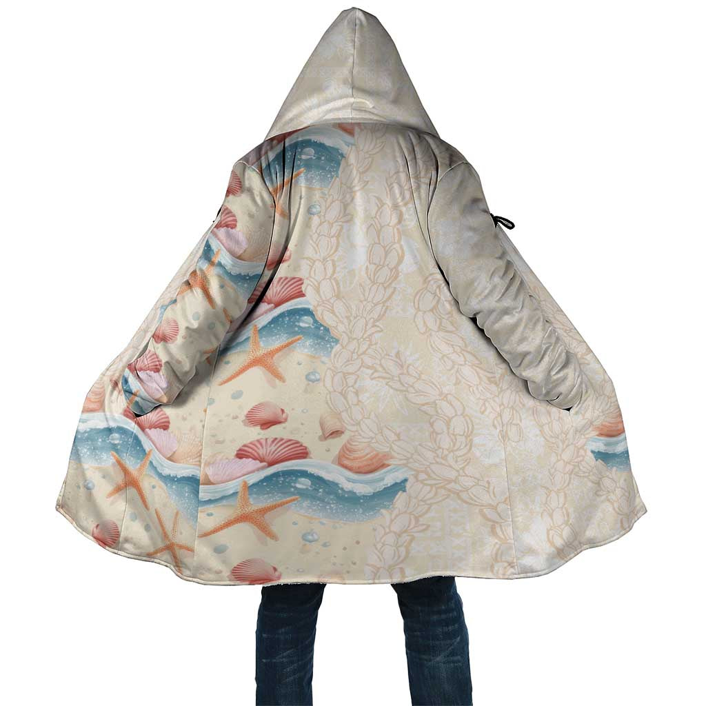 Beige Hawaii Lei Seashells Starfish Cloak Sandy Sylized - Polynesian Pride