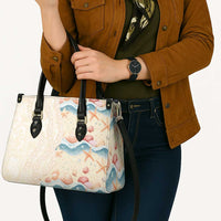 Beige Hawaii Lei Seashells Starfish Leather Bag Sandy Sylized - Polynesian Pride