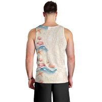 Beige Hawaii Lei Seashells Starfish Men Tank Top Sandy Sylized LT01 - Polynesian Pride