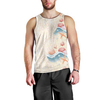 Beige Hawaii Lei Seashells Starfish Men Tank Top Sandy Sylized LT01 - Polynesian Pride