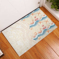 Beige Hawaii Lei Seashells Starfish Rubber Doormat Sandy Sylized LT01 - Polynesian Pride