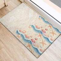 Beige Hawaii Lei Seashells Starfish Rubber Doormat Sandy Sylized LT01 - Polynesian Pride