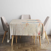 Beige Hawaii Lei Seashells Starfish Tablecloth Sandy Sylized LT01 - Polynesian Pride
