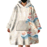Beige Hawaii Lei Seashells Starfish Wearable Blanket Hoodie Sandy Sylized LT01 - Polynesian Pride