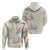 Beige Hawaii Lei Seashells Starfish Zip Hoodie Sandy Sylized - Polynesian Pride