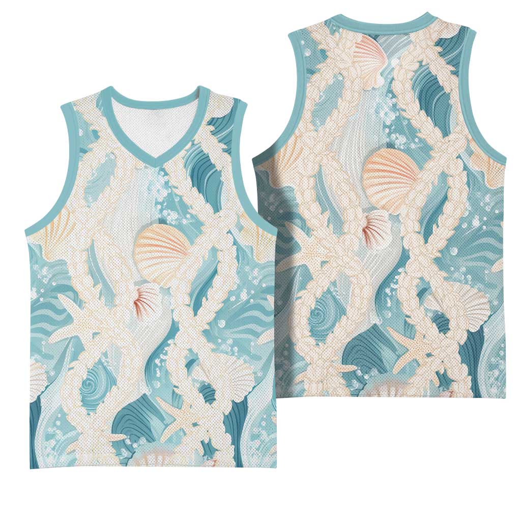Hawaii Lei Seashells Starfish Basketball Jersey Fresh Summer Vibe LT01 - Polynesian Pride