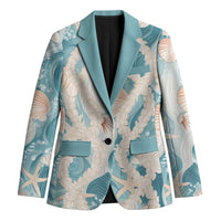 Hawaii Lei Seashells Starfish Blazer Fresh Summer Vibe - Polynesian Pride