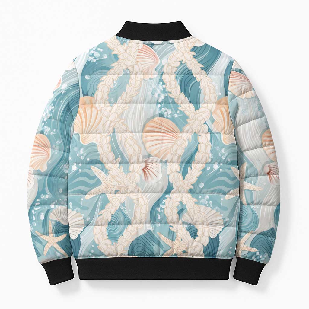 Hawaii Lei Seashells Starfish Bomber Puffer Jacket Fresh Summer Vibe LT01 - Polynesian Pride