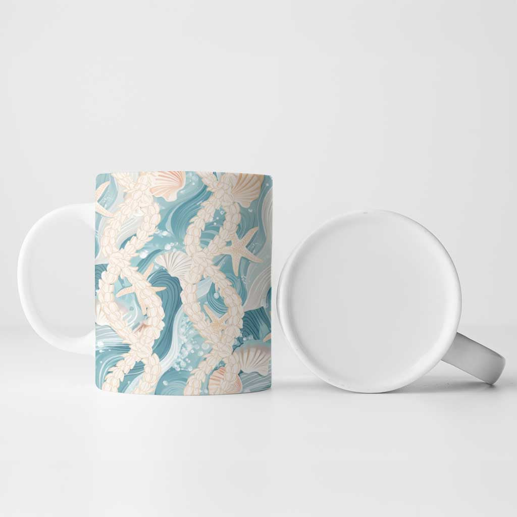 Hawaii Lei Seashells Starfish Ceramic Mug Fresh Summer Vibe LT01 - Polynesian Pride