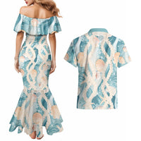 Hawaii Lei Seashells Starfish Couples Matching Mermaid Dress and Hawaiian Shirt Fresh Summer Vibe LT01 - Polynesian Pride