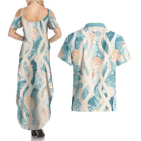 Hawaii Lei Seashells Starfish Couples Matching Summer Maxi Dress and Hawaiian Shirt Fresh Summer Vibe LT01 - Polynesian Pride