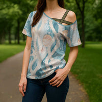 Hawaii Lei Seashells Starfish Cross Shoulder Shirt Fresh Summer Vibe LT01 - Polynesian Pride
