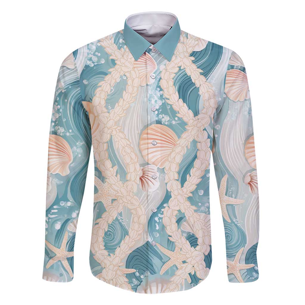 Hawaii Lei Seashells Starfish Family Matching Short Sleeve Bodycon Dress and Hawaiian Shirt Fresh Summer Vibe - Polynesian Pride