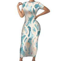 Hawaii Lei Seashells Starfish Family Matching Short Sleeve Bodycon Dress and Hawaiian Shirt Fresh Summer Vibe - Polynesian Pride