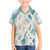 Hawaii Lei Seashells Starfish Family Matching Short Sleeve Bodycon Dress and Hawaiian Shirt Fresh Summer Vibe - Polynesian Pride