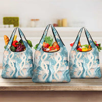 Hawaii Lei Seashells Starfish Grocery Bag Fresh Summer Vibe LT01 3-pack One Size Blue - Polynesian Pride