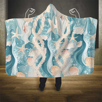 Hawaii Lei Seashells Starfish Hooded Blanket Fresh Summer Vibe - Polynesian Pride