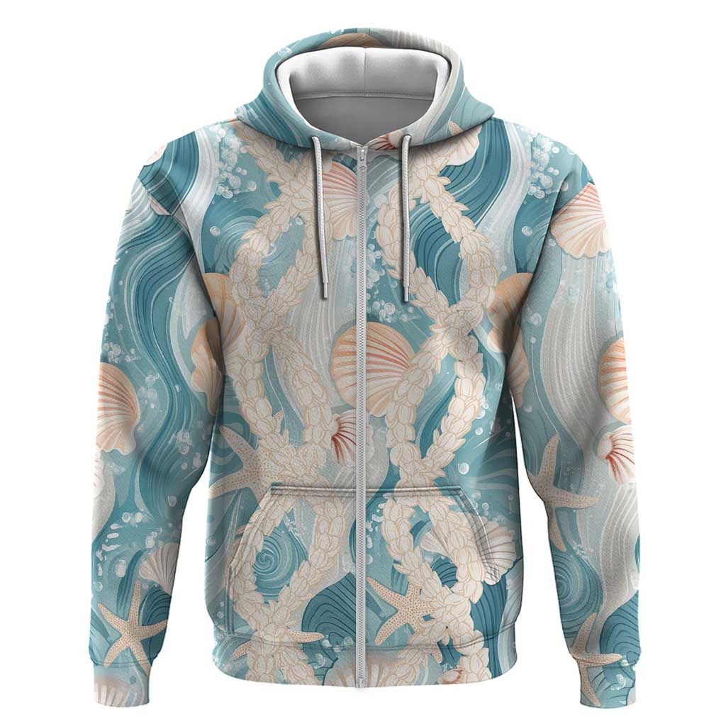 Hawaii Lei Seashells Starfish Hoodie Fresh Summer Vibe - Polynesian Pride