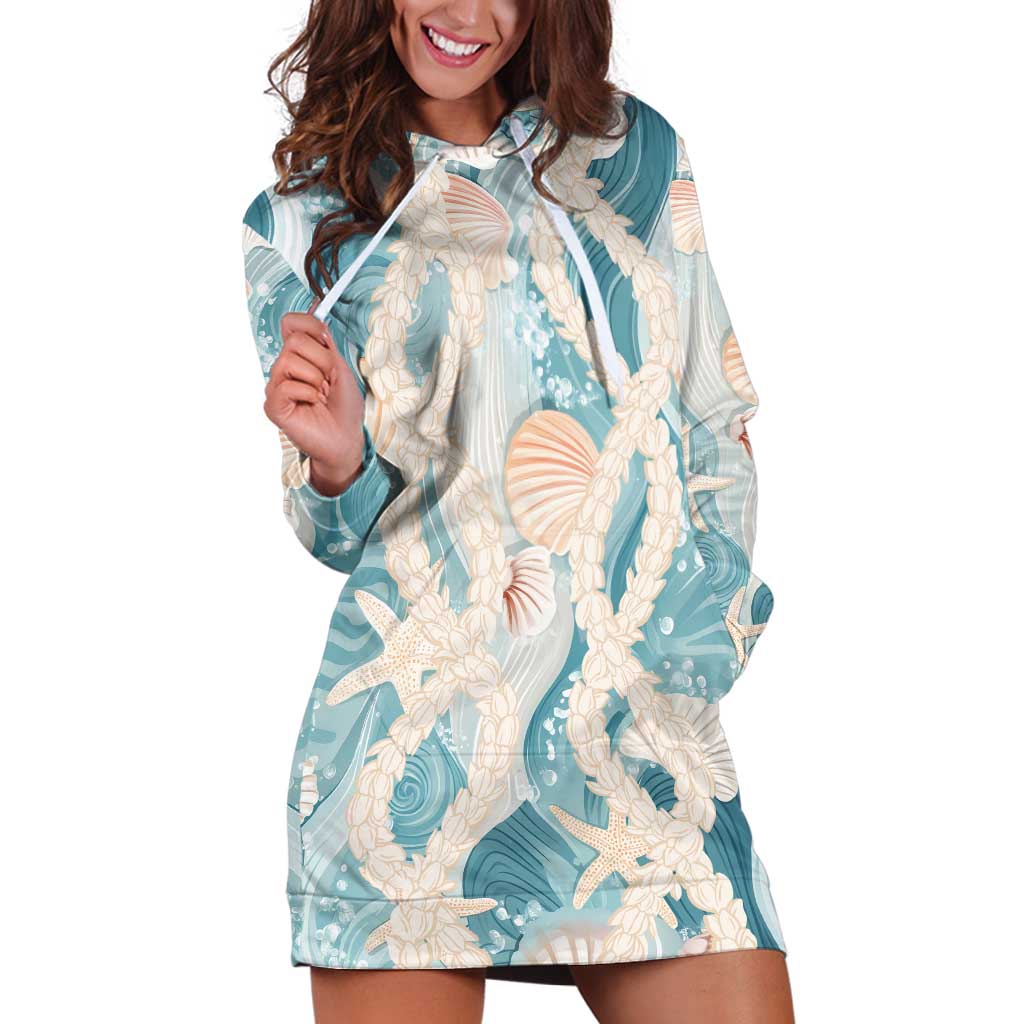 Hawaii Lei Seashells Starfish Hoodie Dress Fresh Summer Vibe - Polynesian Pride