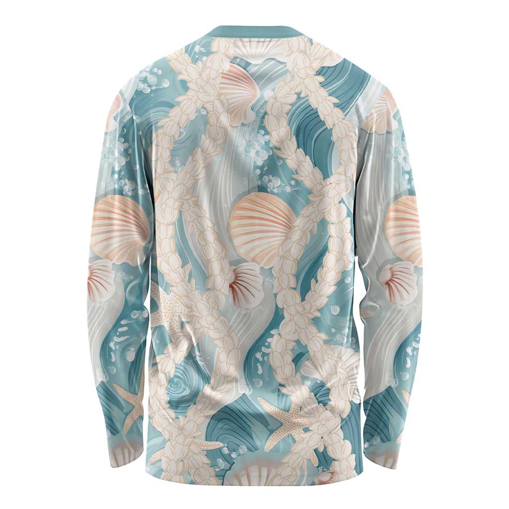 Hawaii Lei Seashells Starfish Long Sleeve Shirt Fresh Summer Vibe LT01 - Polynesian Pride