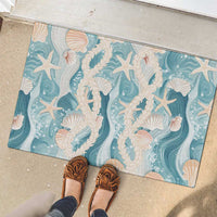 Hawaii Lei Seashells Starfish Rubber Doormat Fresh Summer Vibe LT01 - Polynesian Pride