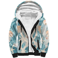 Hawaii Lei Seashells Starfish Sherpa Hoodie Fresh Summer Vibe LT01 Unisex Blue - Polynesian Pride