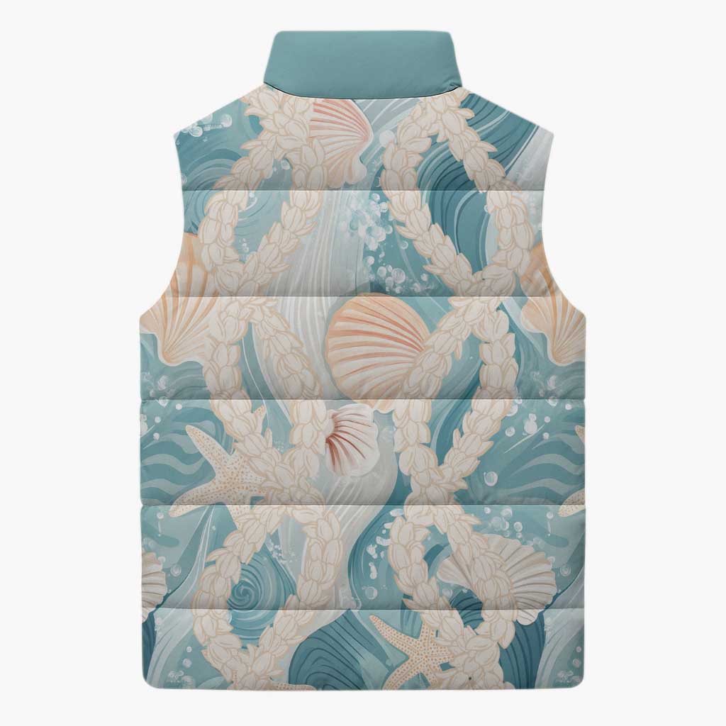 Hawaii Lei Seashells Starfish Sleeveless Puffer Jacket Fresh Summer Vibe LT01 - Polynesian Pride