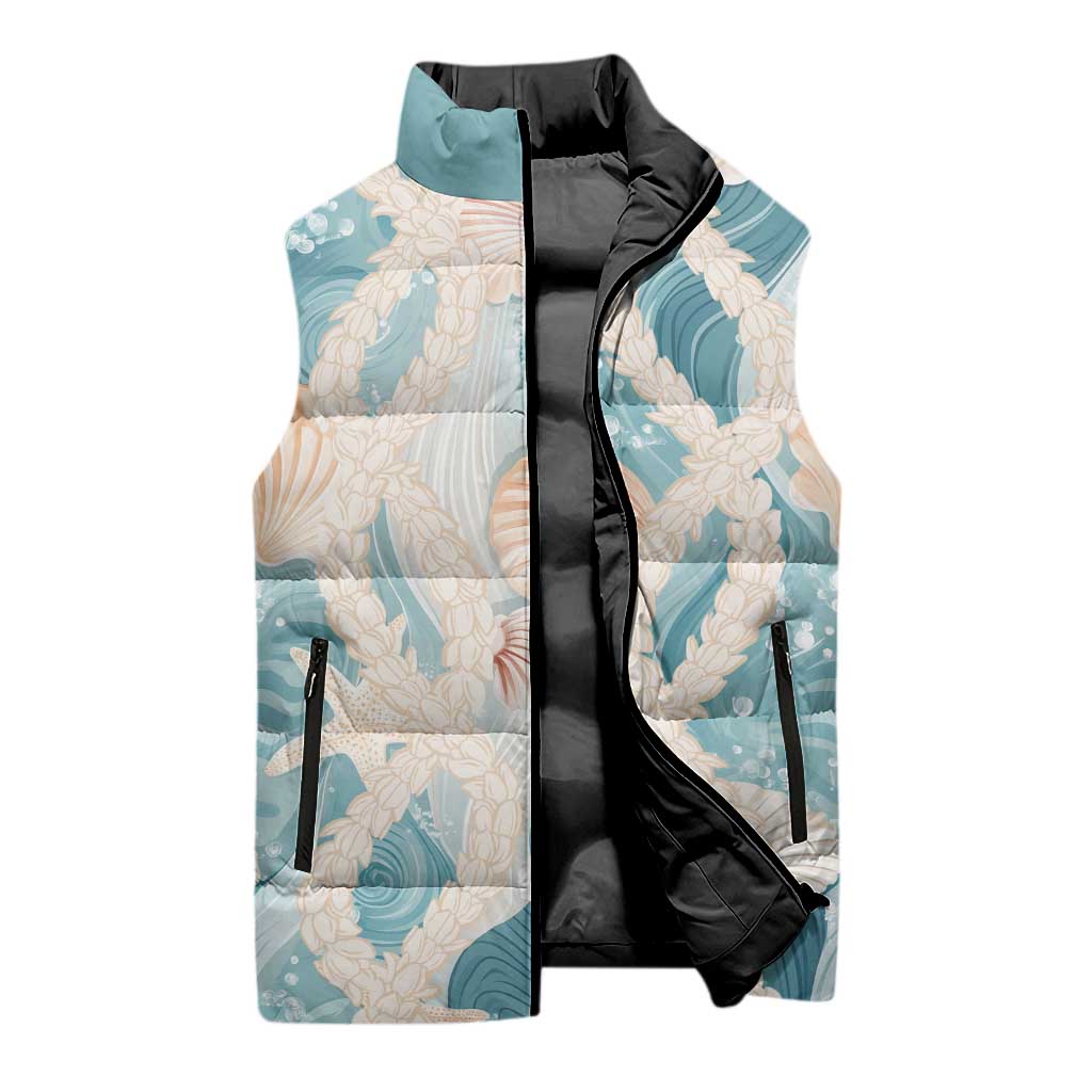 Hawaii Lei Seashells Starfish Sleeveless Puffer Jacket Fresh Summer Vibe LT01 - Polynesian Pride