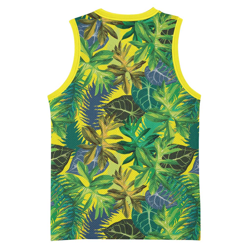 Hawaii Summer Tropical Leaves Basketball Jersey - Polynesian Pride