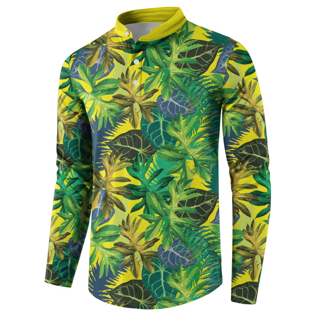 Hawaii Summer Tropical Leaves Button Sweatshirt LT01 - Polynesian Pride