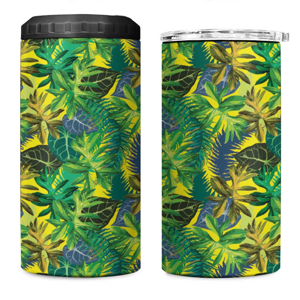Hawaii Summer Tropical Leaves 4 in 1 Can Cooler Tumbler - Polynesian Pride