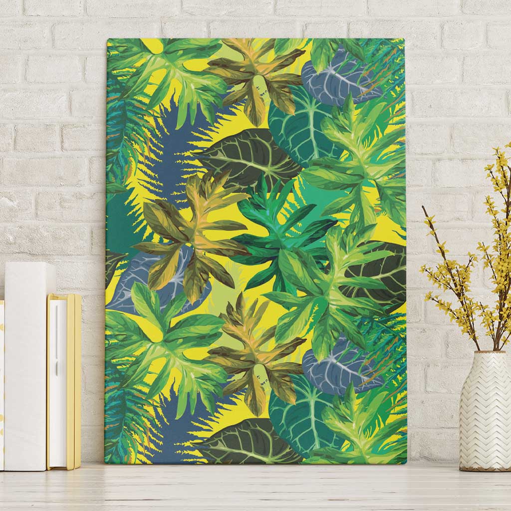 Hawaii Summer Tropical Leaves Canvas Wall Art LT01 Without Frame Yellow - Polynesian Pride