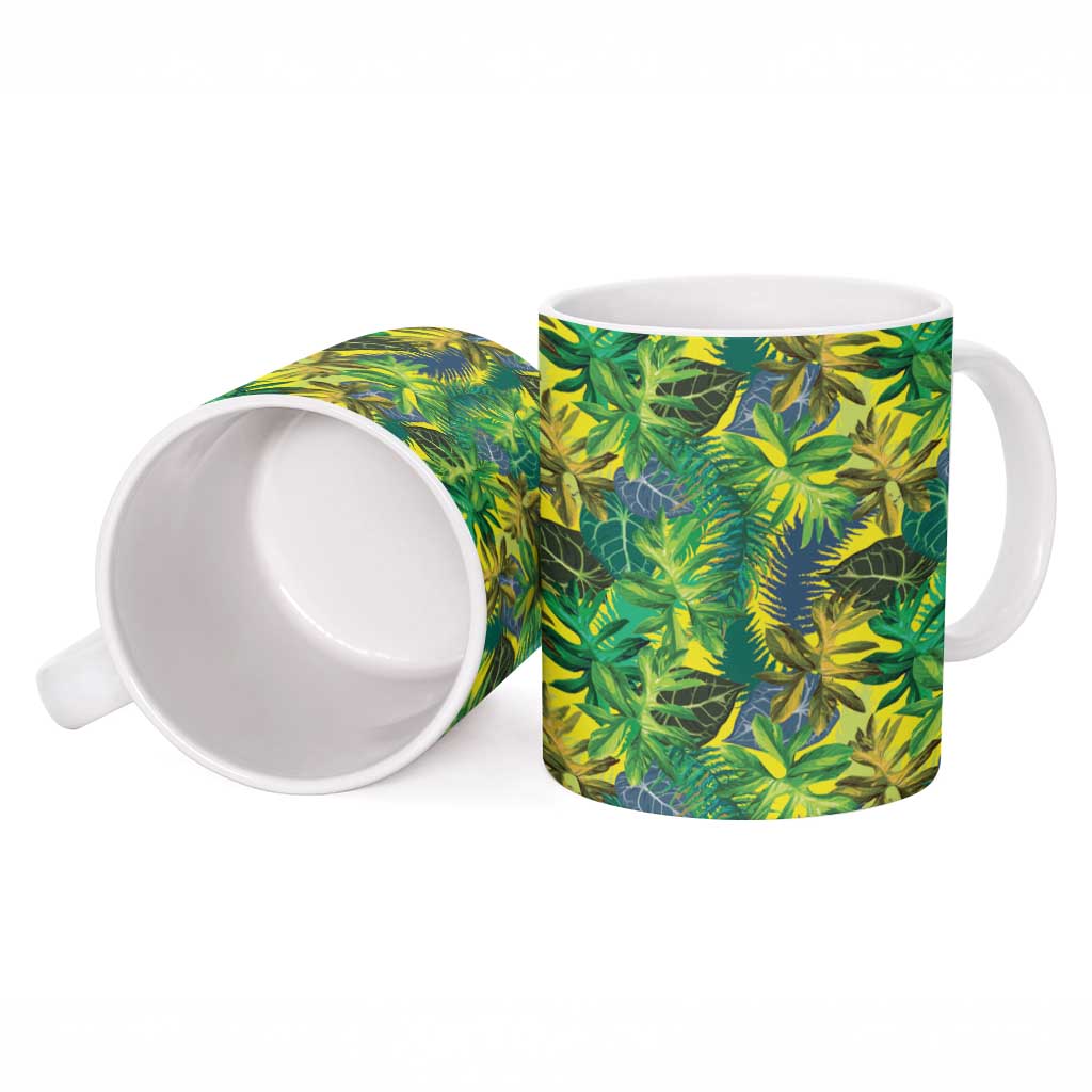 Hawaii Summer Tropical Leaves Ceramic Mug - Polynesian Pride