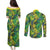 Hawaii Summer Tropical Leaves Couples Matching Puletasi and Long Sleeve Button Shirt - Polynesian Pride