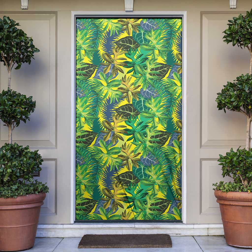 Hawaii Summer Tropical Leaves Door Cover - Polynesian Pride
