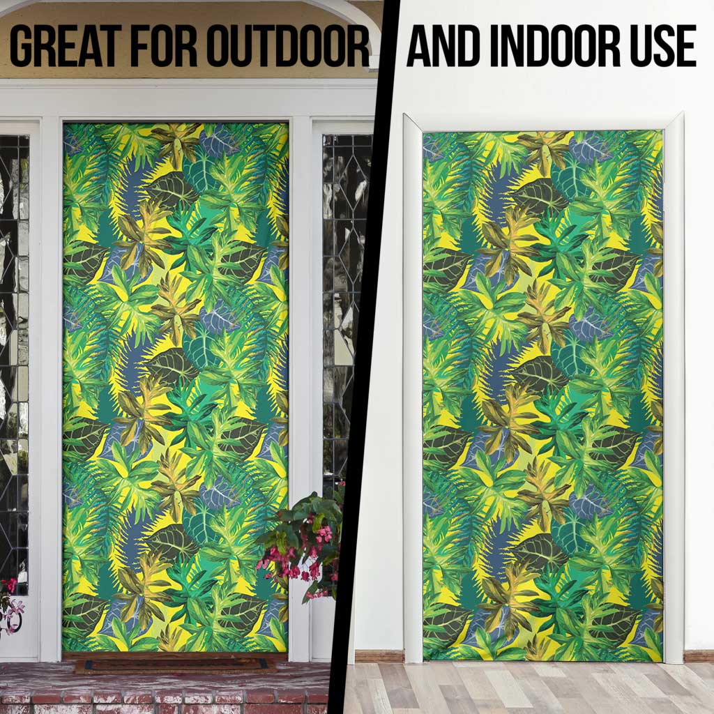 Hawaii Summer Tropical Leaves Door Cover - Polynesian Pride