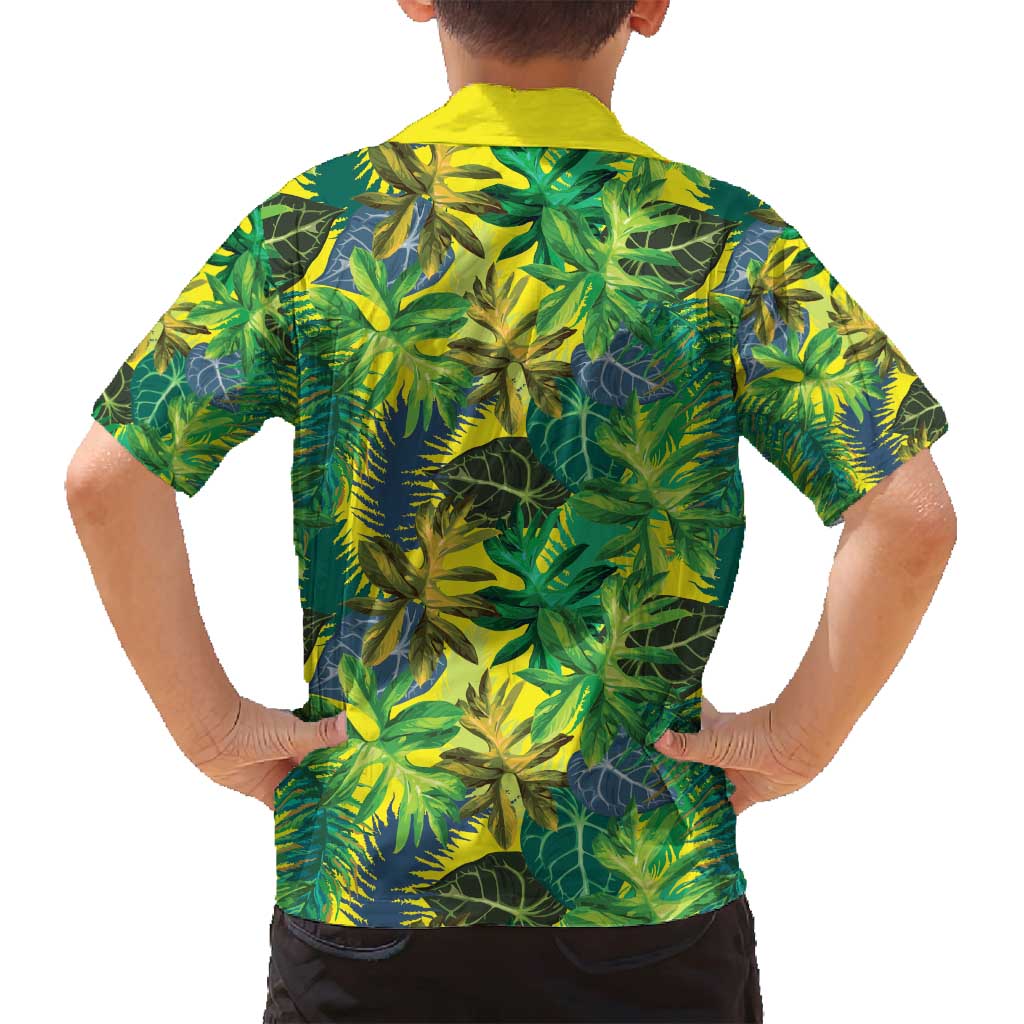 Hawaii Summer Tropical Leaves Family Matching Long Sleeve Bodycon Dress and Hawaiian Shirt - Polynesian Pride