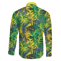 Hawaii Summer Tropical Leaves Family Matching Long Sleeve Bodycon Dress and Hawaiian Shirt - Polynesian Pride
