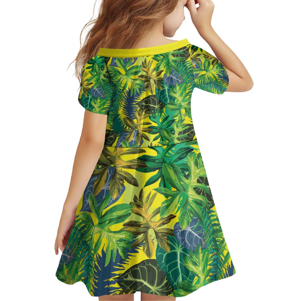 Hawaii Summer Tropical Leaves Family Matching Puletasi and Hawaiian Shirt LT01 - Polynesian Pride