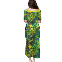 Hawaii Summer Tropical Leaves Family Matching Puletasi and Hawaiian Shirt LT01 - Polynesian Pride