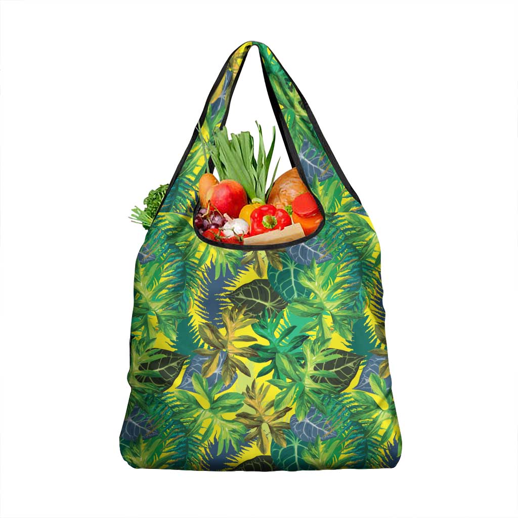 Hawaii Summer Tropical Leaves Grocery Bag LT01 1-pack One Size Yellow - Polynesian Pride