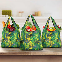Hawaii Summer Tropical Leaves Grocery Bag LT01 3-pack One Size Yellow - Polynesian Pride