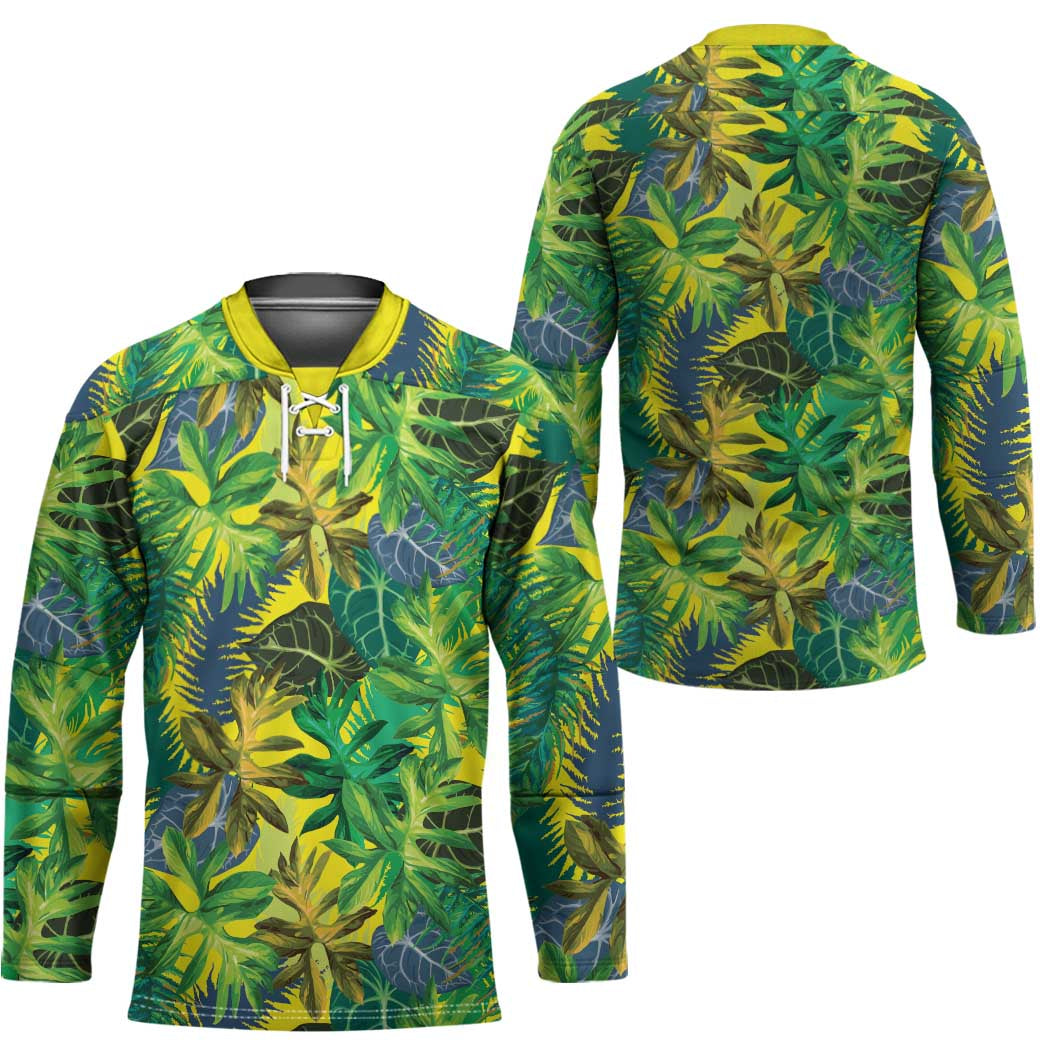 Hawaii Summer Tropical Leaves Hockey Jersey - Polynesian Pride