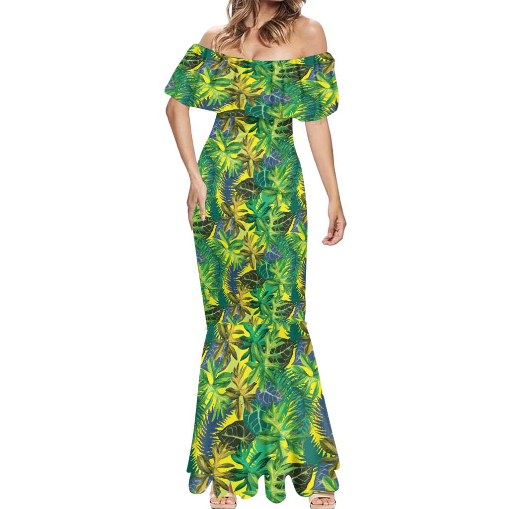 Hawaii Summer Tropical Leaves Mermaid Dress - Polynesian Pride