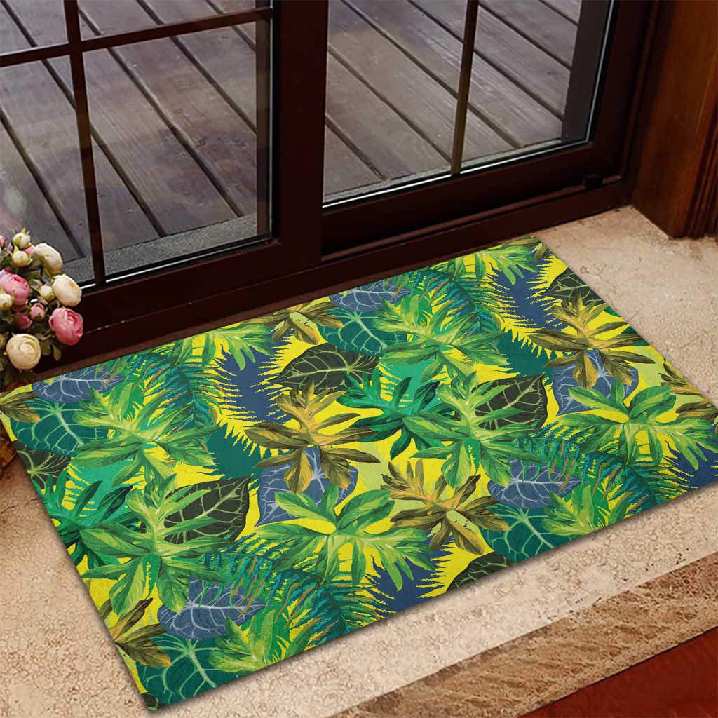 Hawaii Summer Tropical Leaves Rubber Doormat LT01 - Polynesian Pride