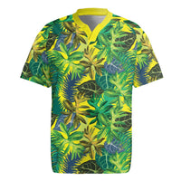 Hawaii Summer Tropical Leaves Rugby Jersey LT01 Yellow - Polynesian Pride