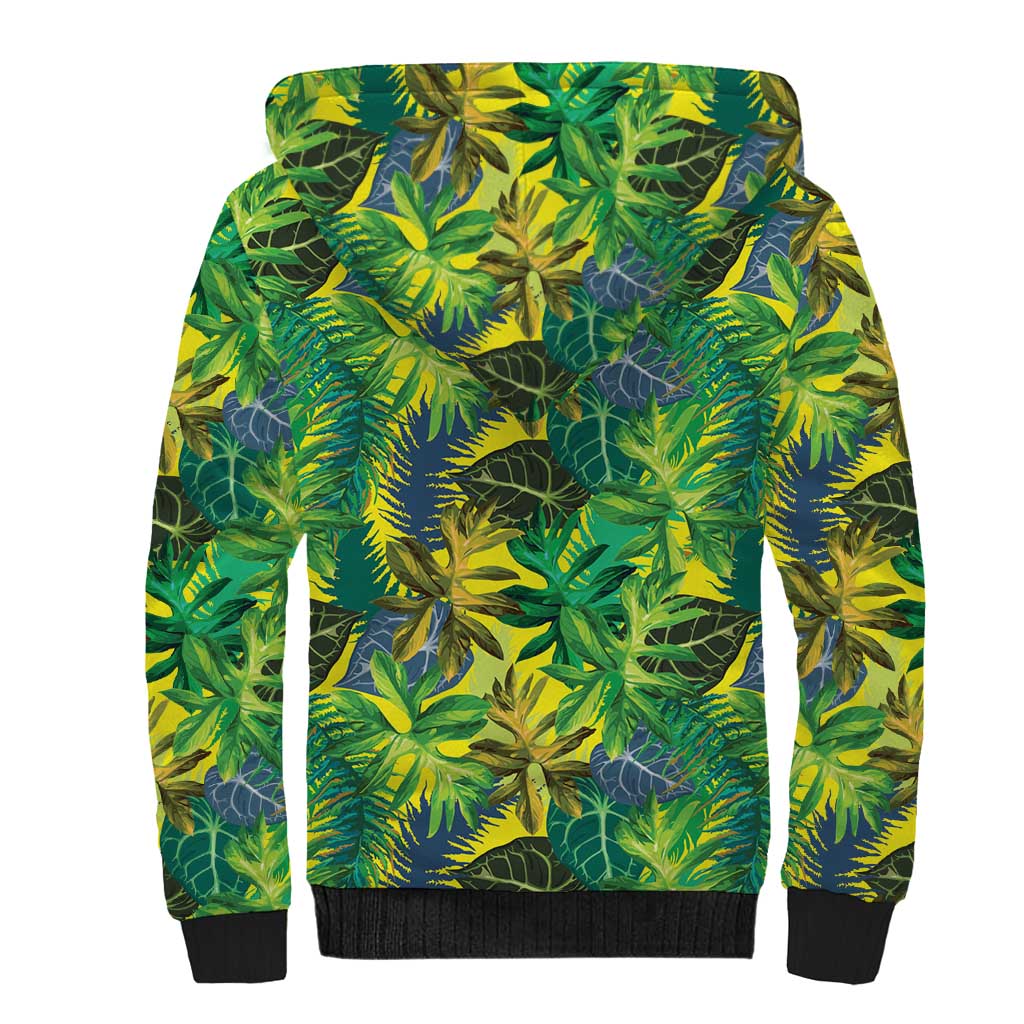 Hawaii Summer Tropical Leaves Sherpa Hoodie LT01 - Polynesian Pride